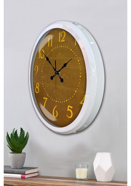 52 cm Beyaz Metal Dekoratif Duvar Saati modelleri