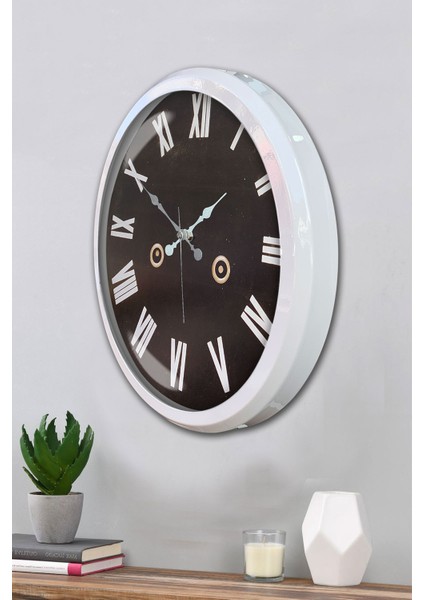 52 cm Beyaz Metal Dekoratif Duvar Saati modelleri