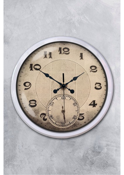52 cm Beyaz Metal Dekoratif Duvar Saati