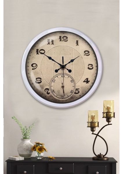 52 cm Beyaz Metal Dekoratif Duvar Saati fiyatları