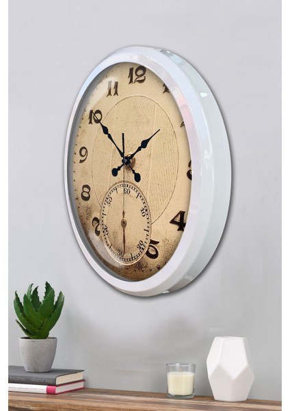 52 cm Beyaz Metal Dekoratif Duvar Saati modelleri