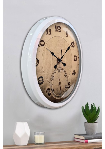 52 cm Beyaz Metal Dekoratif Duvar Saati fırsatları