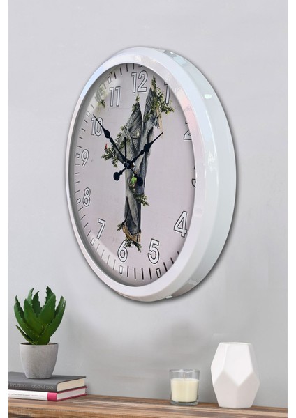 52 cm Beyaz Metal Dekoratif Duvar Saati modelleri