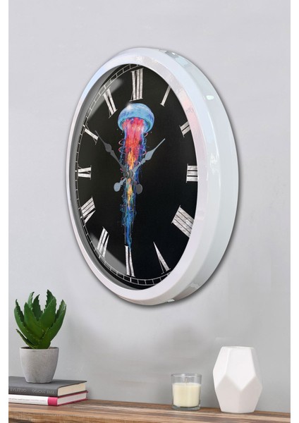 52 cm Beyaz Metal Deniz Anası Duvar Saati modelleri