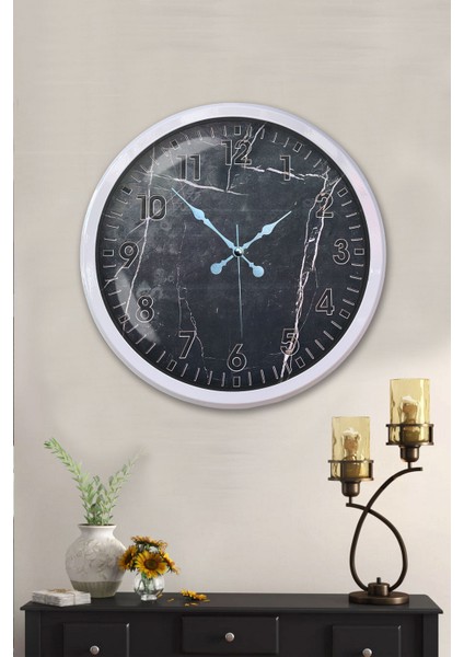 52 cm Beyaz Metal Desenli Duvar Saati fiyatları