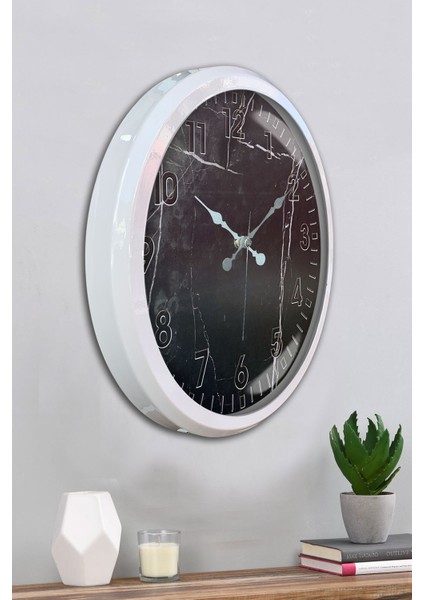 52 cm Beyaz Metal Desenli Duvar Saati fırsatları