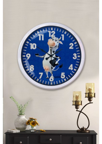 52 cm Beyaz Metal Inek Duvar Saati fiyatları