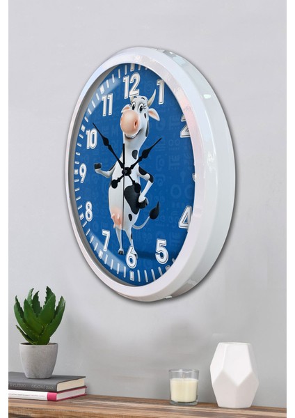 52 cm Beyaz Metal Inek Duvar Saati modelleri