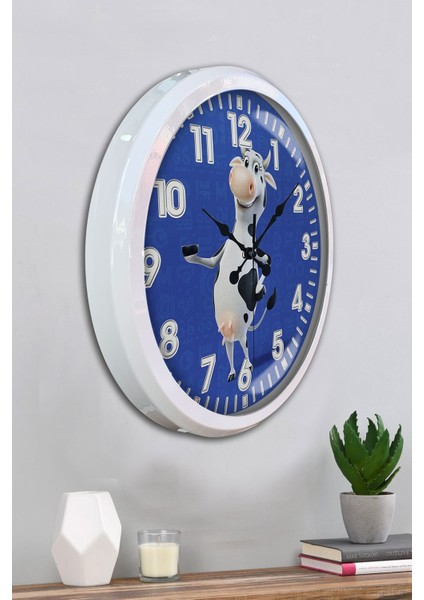 52 cm Beyaz Metal Inek Duvar Saati fırsatları