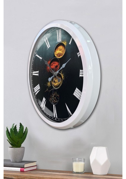52 cm Beyaz Metal Kitchen Duvar Saati modelleri