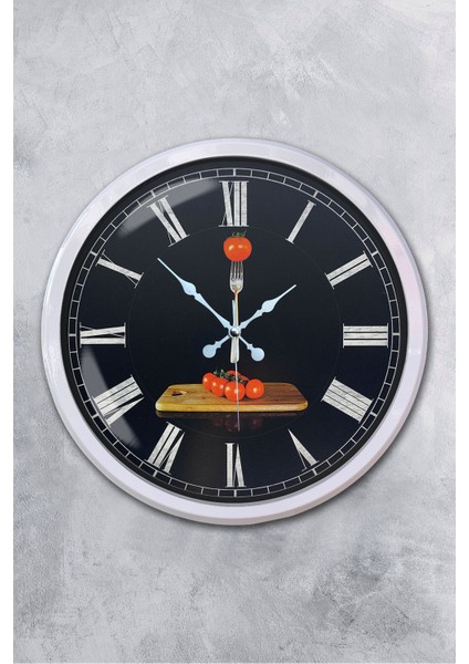 52 cm Beyaz Metal Kitchen Duvar Saati