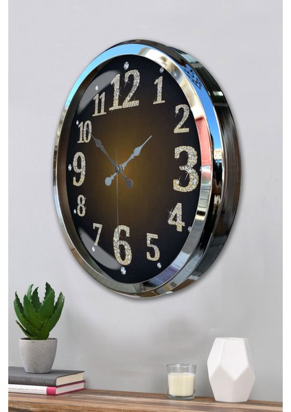 52 cm Krom Metal Klasik Duvar Saati modelleri