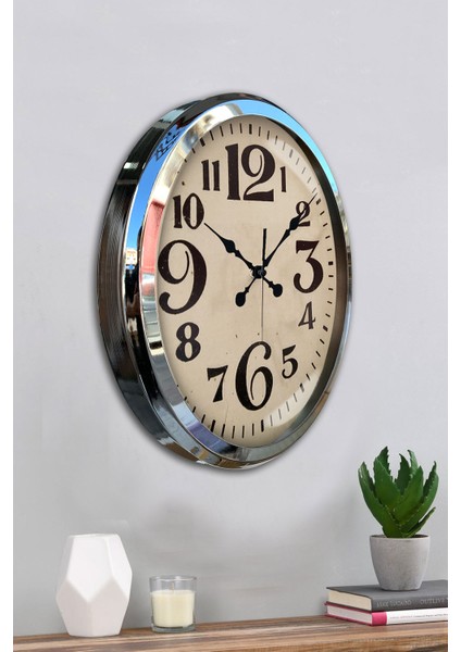 52 cm Krom Metal Klasik Rakam Duvar Saati fırsatları