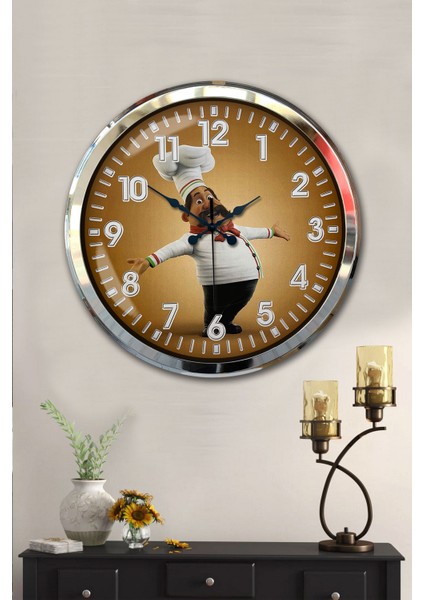 52 cm Krom Metal Mutfak Duvar Saati fiyatları