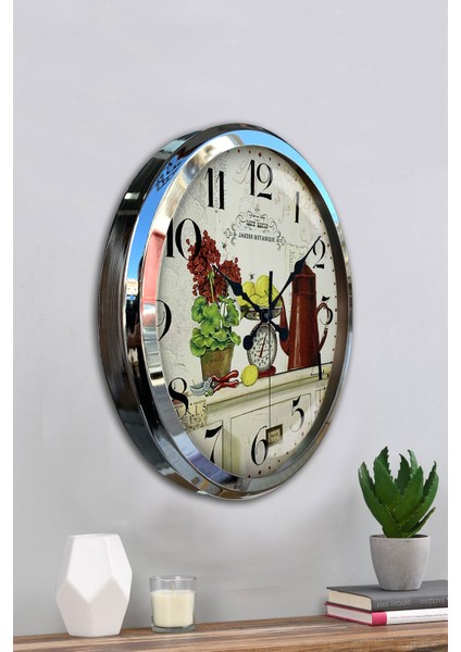 52 cm Krom Metal Mutfak Duvar Saati fırsatları