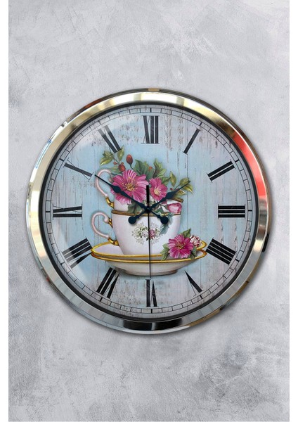 52 cm Krom Metal Mutfak Duvar Saati