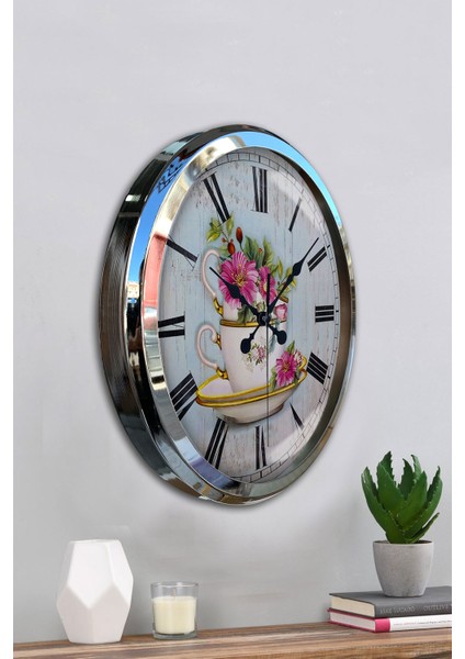 52 cm Krom Metal Mutfak Duvar Saati fırsatları