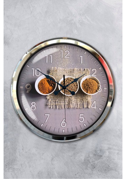 52 cm Krom Metal Mutfak Duvar Saati