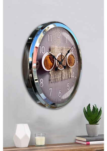 52 cm Krom Metal Mutfak Duvar Saati fırsatları