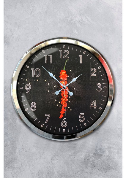 52 cm Krom Metal Mutfak Duvar Saati