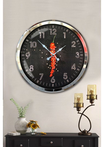 52 cm Krom Metal Mutfak Duvar Saati fiyatları