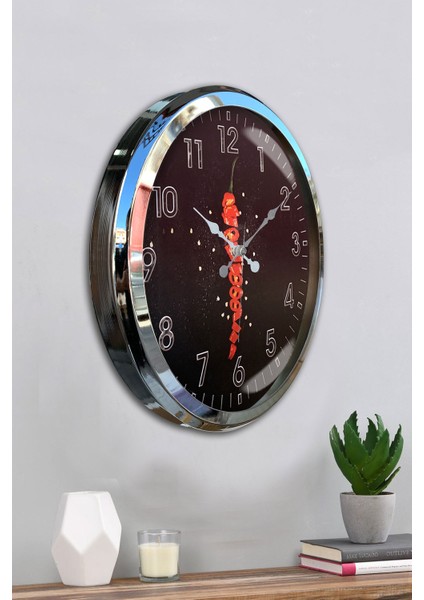 52 cm Krom Metal Mutfak Duvar Saati fırsatları