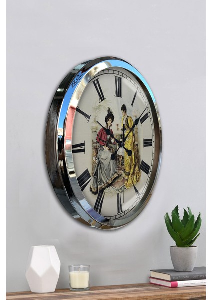 52 cm Krom Metal Nostalji Duvar Saati fırsatları