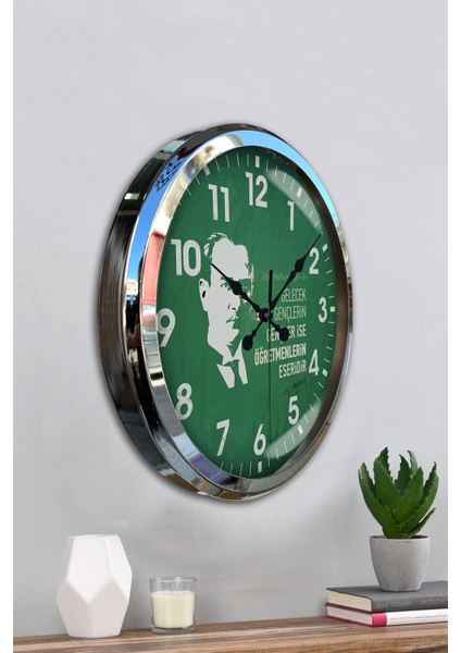 52 cm Krom Metal Öğretmenler Günü Duvar Saati fırsatları