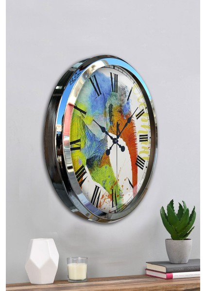 52 cm Krom Metal Rengarenk Duvar Saati fırsatları