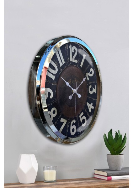 52 cm Krom Metal Retro Duvar Saati fırsatları