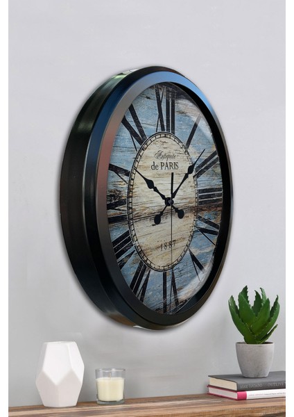 52 cm Siyah Metal 1980 Modası Duvar Saati fırsatları