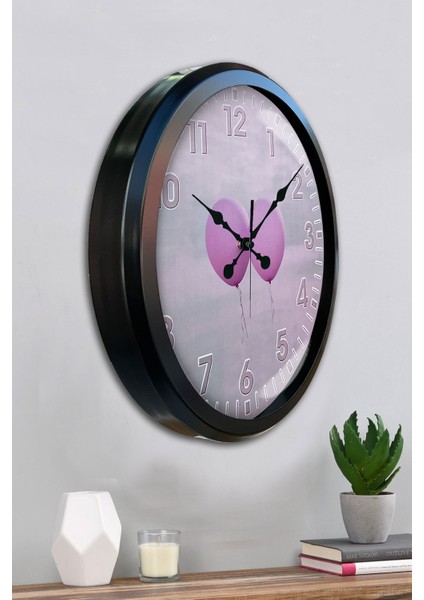 52 cm Siyah Metal Balon Duvar Saati fırsatları