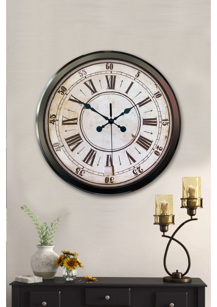 52 cm Siyah Metal Dakika Duvar Saati fiyatları