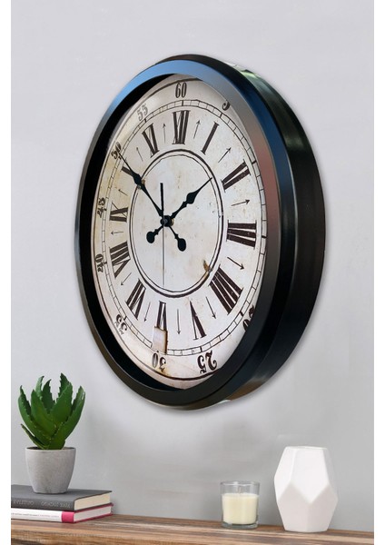 52 cm Siyah Metal Dakika Duvar Saati modelleri