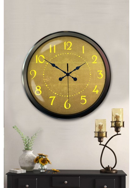 52 cm Siyah Metal Dekoratif Duvar Saati fiyatları