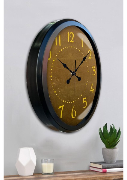 52 cm Siyah Metal Dekoratif Duvar Saati fırsatları