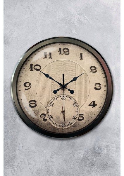 52 cm Siyah Metal Dekoratif Duvar Saati