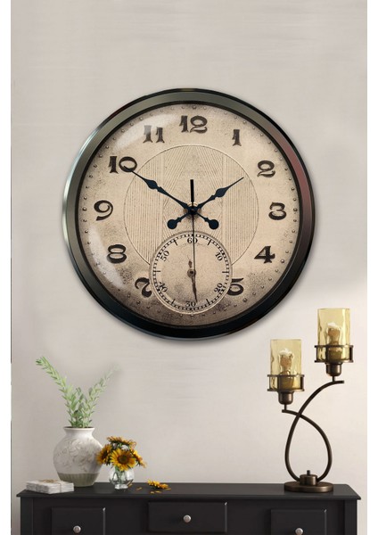 52 cm Siyah Metal Dekoratif Duvar Saati fiyatları