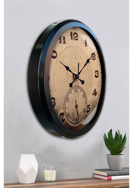 52 cm Siyah Metal Dekoratif Duvar Saati fırsatları