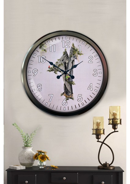 52 cm Siyah Metal Dekoratif Duvar Saati fiyatları