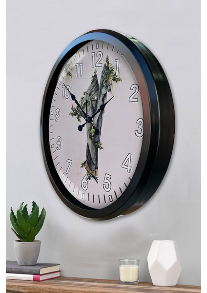 52 cm Siyah Metal Dekoratif Duvar Saati modelleri