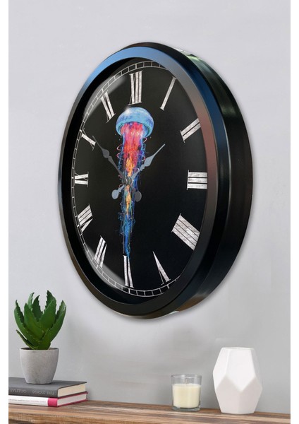 52 cm Siyah Metal Deniz Anası Duvar Saati modelleri