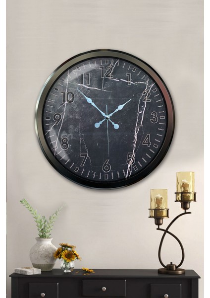 52 cm Siyah Metal Desenli Duvar Saati fiyatları