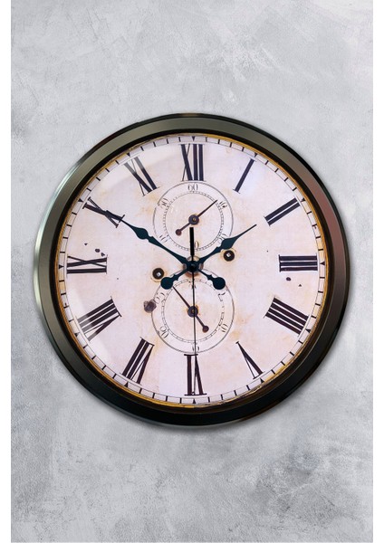 52 cm Siyah Metal Eskitme Duvar Saati