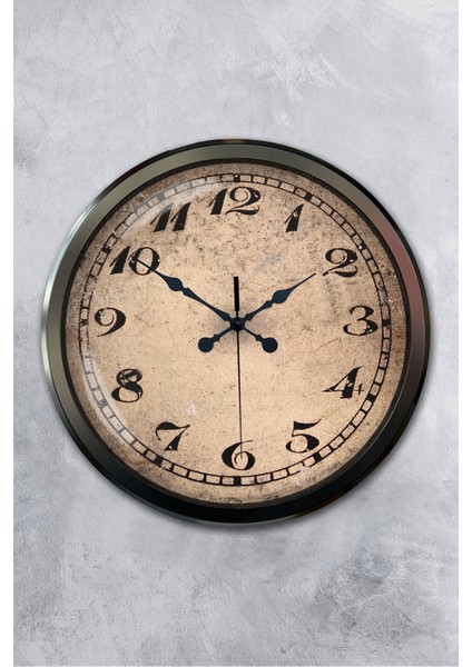 52 cm Siyah Metal Eskitme Duvar Saati