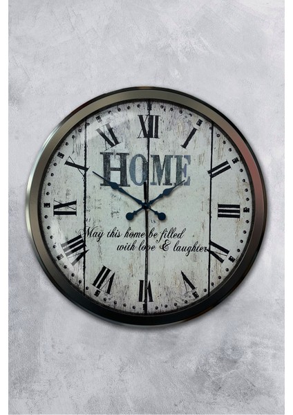 52 cm Siyah Metal Home Duvar Saati