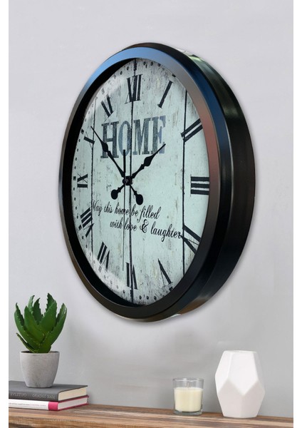 52 cm Siyah Metal Home Duvar Saati modelleri