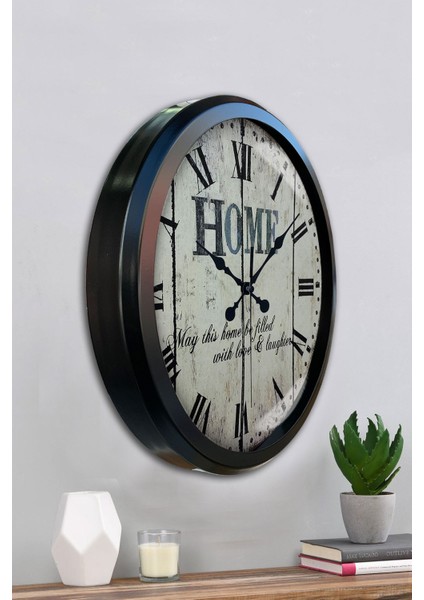 52 cm Siyah Metal Home Duvar Saati fırsatları