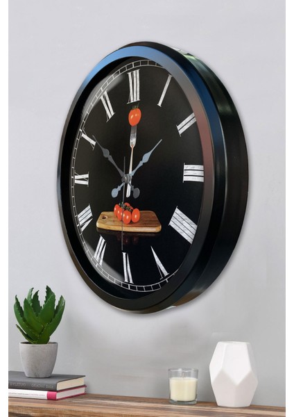 52 cm Siyah Metal Kitchen Duvar Saati modelleri
