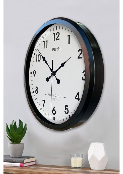52 cm Siyah Metal Klasik Duvar Saati modelleri